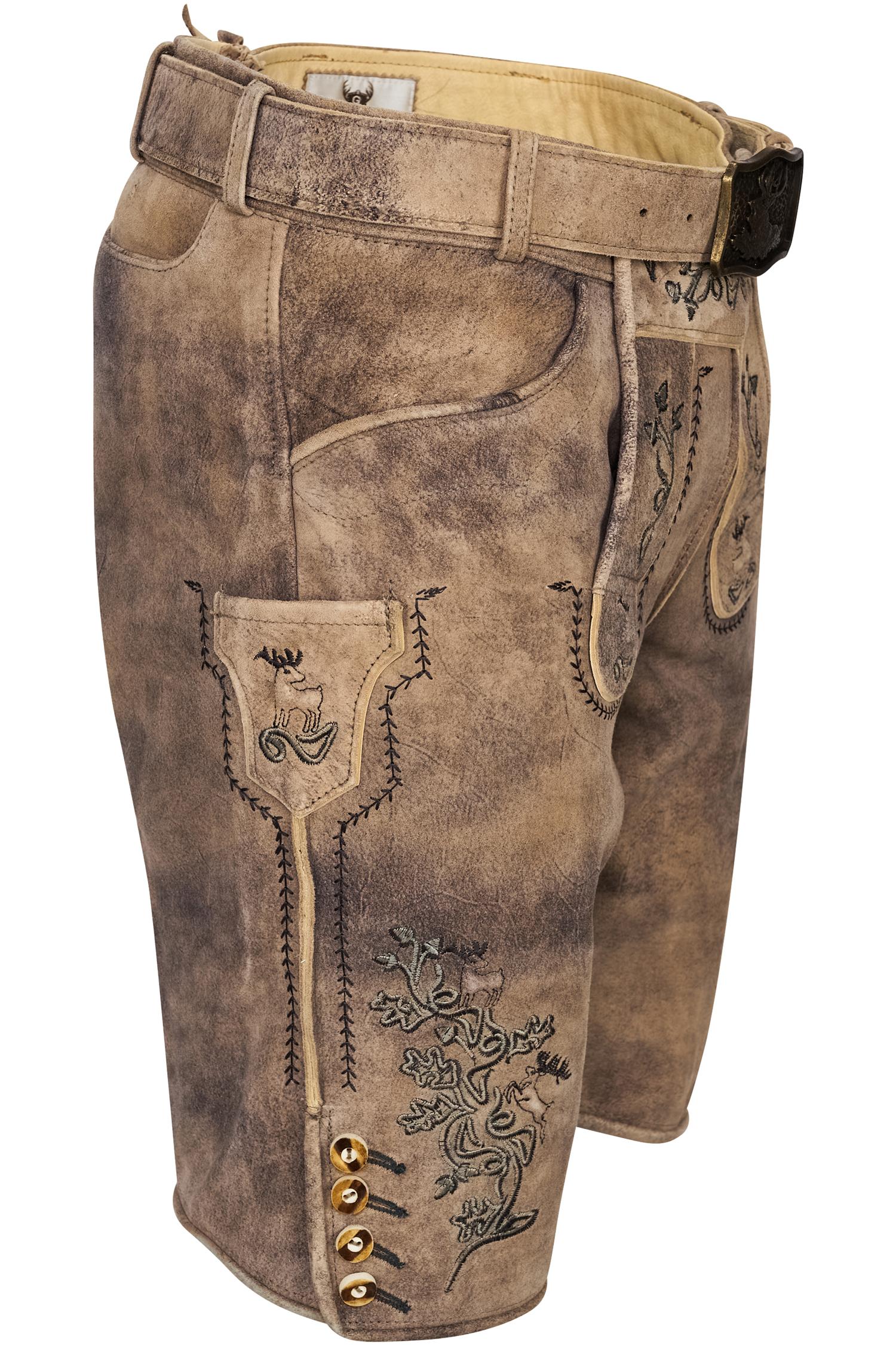 Gweih & Silk Lederhose Emilio in Hellbraun